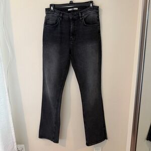 Hudson Jeans Barbara Black Wash Flare Leg‎ Cropped Denim Size 29